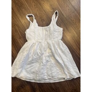 Princess Polly White Textured Mini Dress Sleeveless Fit Flare Summer Size US 10
